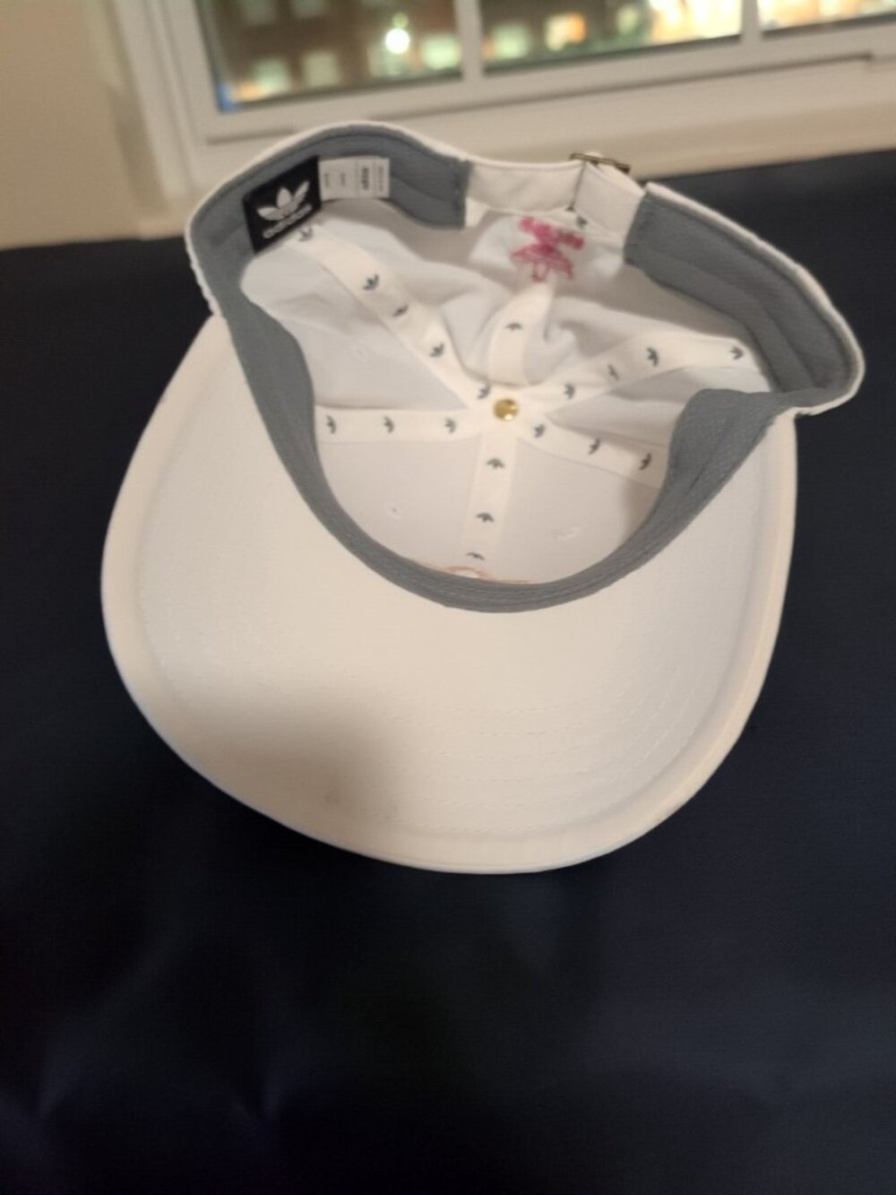 adidas Originals Hat Trefoil Womens Adjustable White Pink Embroidered Logo - Picture 6 of 7